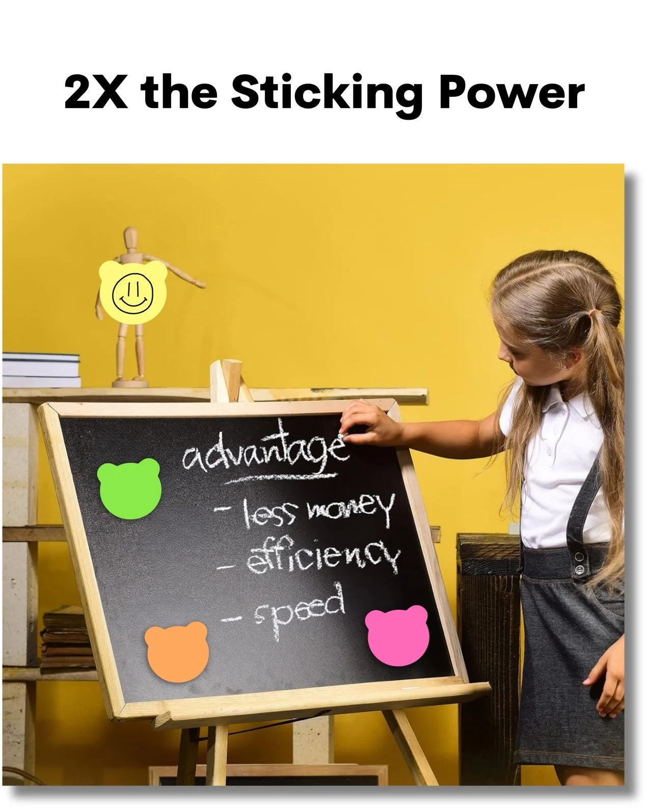 Multi-Shape Fluorescent Sticky Notes – 100 Sheets, Bright and Colourful Designs, Effective Note-Taking & Organizing