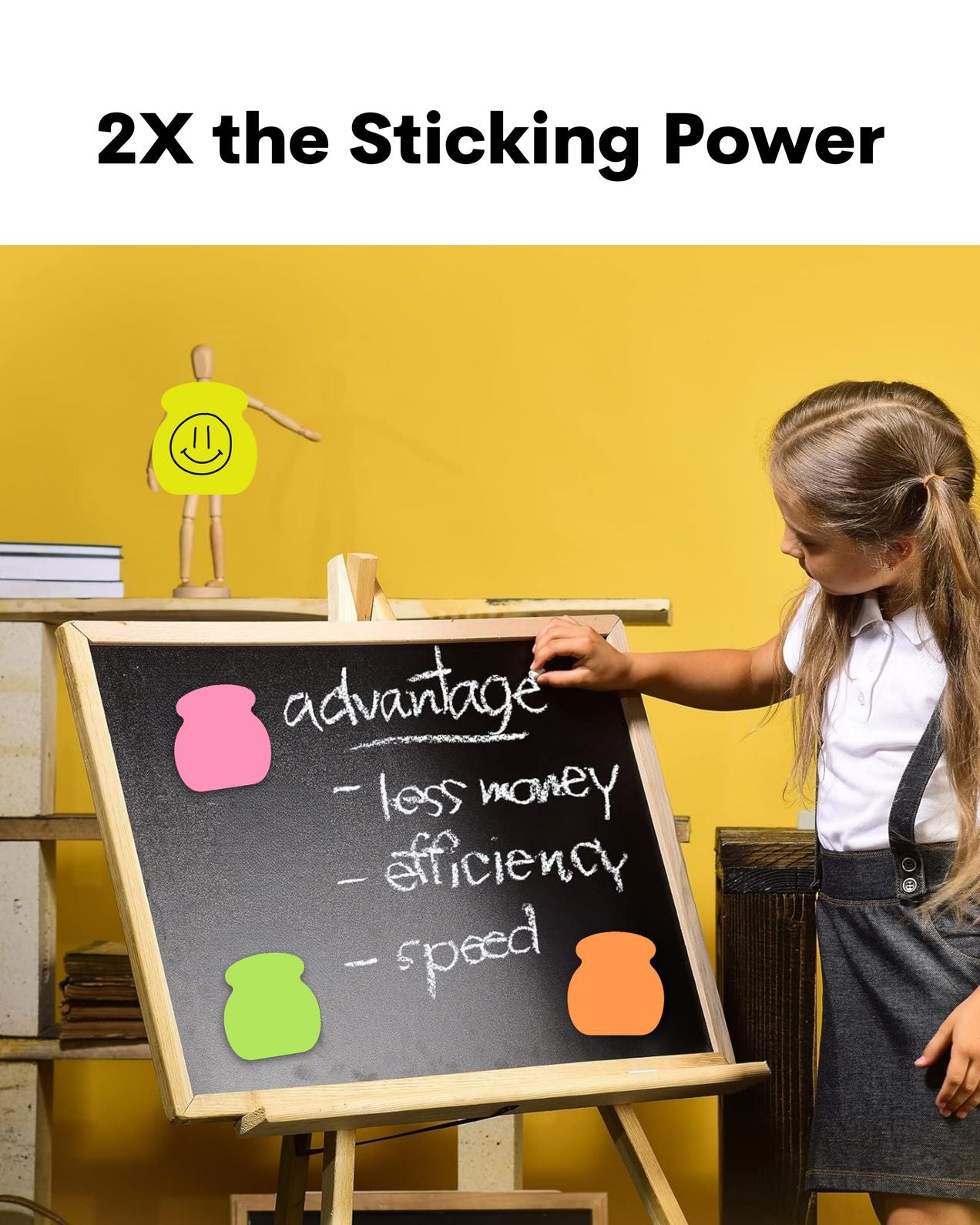 Multi-Shape Fluorescent Sticky Notes – 100 Sheets, Bright and Colourful Designs, Effective Note-Taking & Organizing