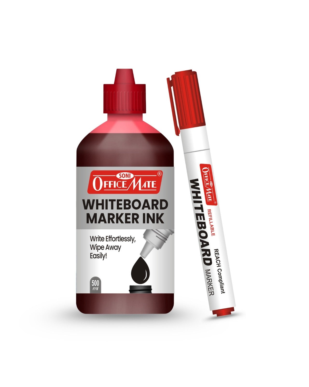 Whiteboard Marker Refill Ink - 500 ml (1pcs), Bright Colours, Eco-friendly