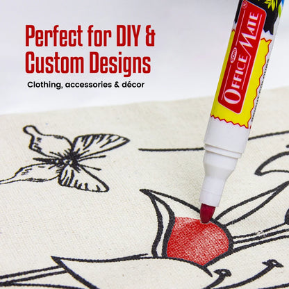 Fabric Markers – DIY Marker, Wash Resistant, Vivid Colours, Works on all Fabric Surfaces