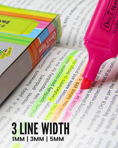 Fluorescent Highlighters – Vibrant Colors, Smooth Flow, 3x Longer Lasting