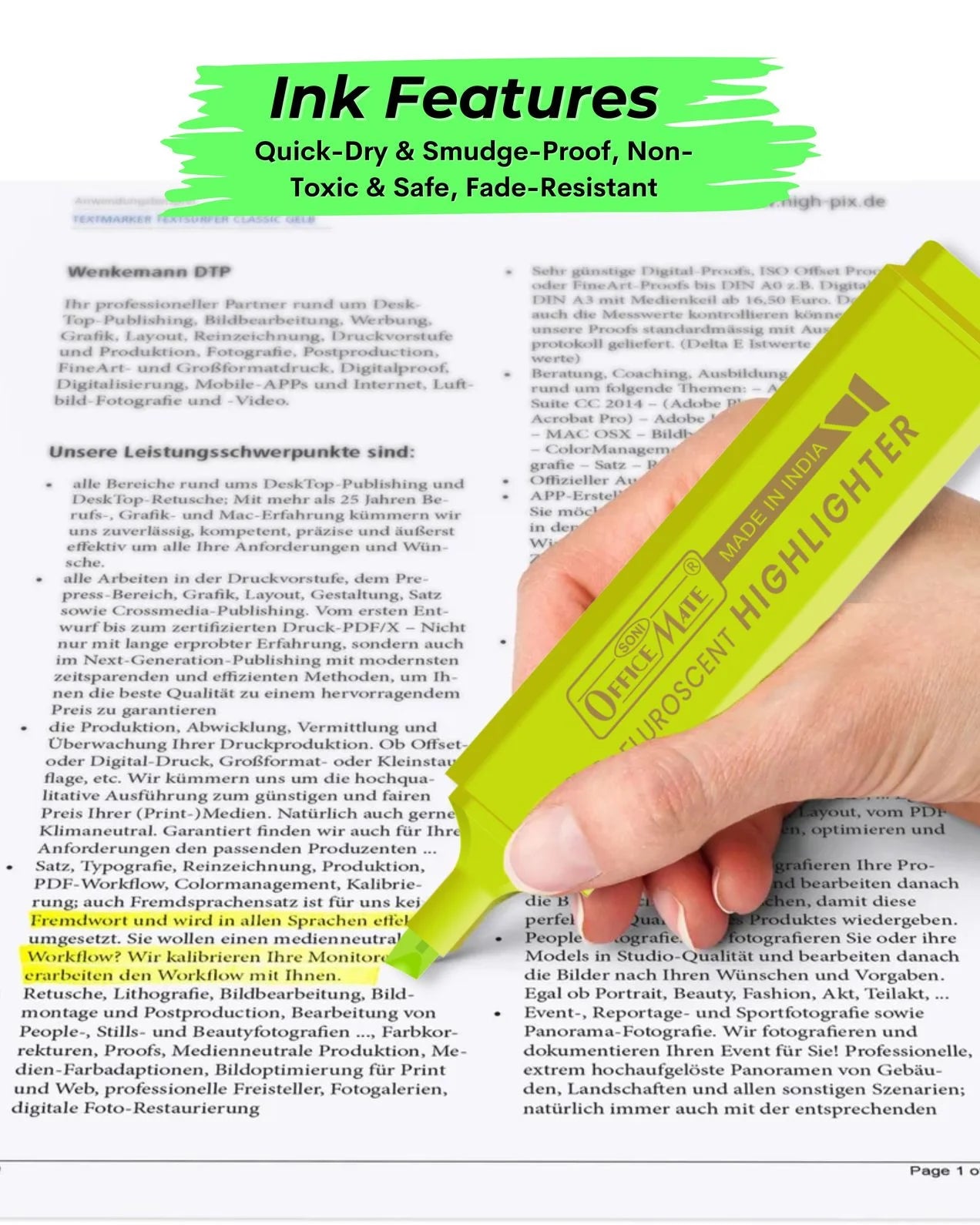 Fluorescent Highlighters (10pcs) – Vibrant Colors, Smooth Flow, 3x Longer Lasting