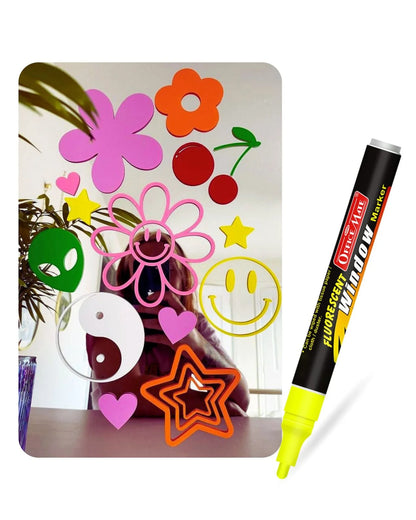 Fluorescent Window Markers / Chalk Markers (10 Pcs) Bright, Bold, Easy Erase