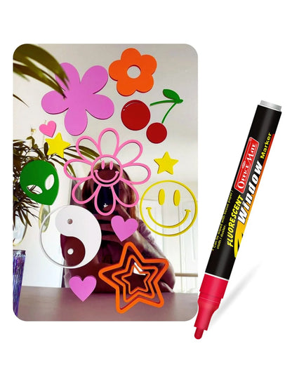 Fluorescent Window Markers / Chalk Markers (10 Pcs) Bright, Bold, Easy Erase