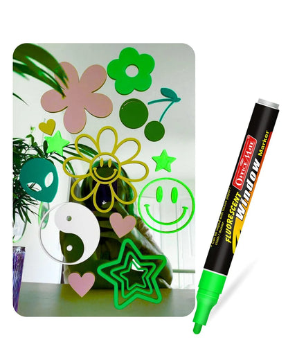 Fluorescent Window Marker /Chalk Marker - Bright, Bold, Easy Erase