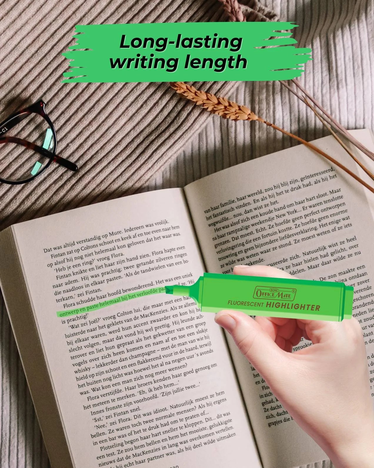 Fluorescent Highlighters (10pcs) – Vibrant Colors, Smooth Flow, 3x Longer Lasting