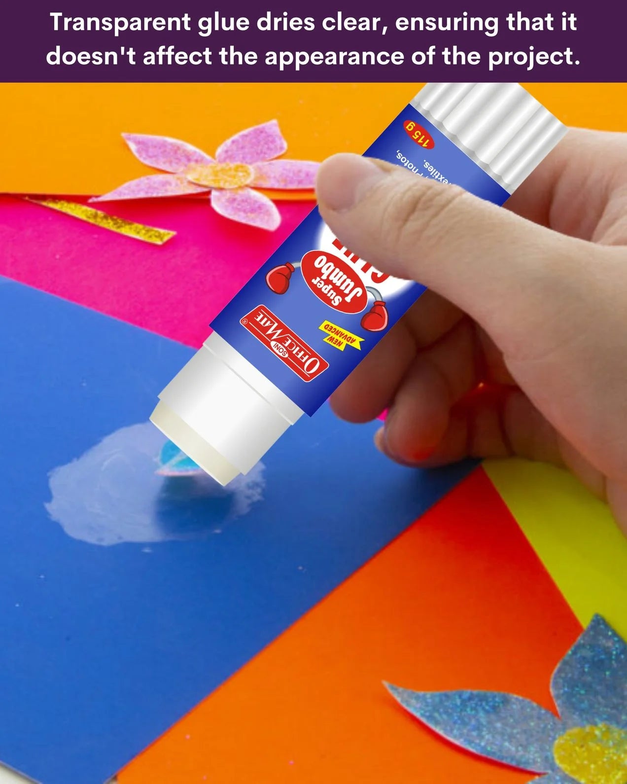 Super Jumbo Glue Stick - 115g (1pcs), Superior Adhesion, Quick-Drying for School, Office, Crafts, and Home Projects