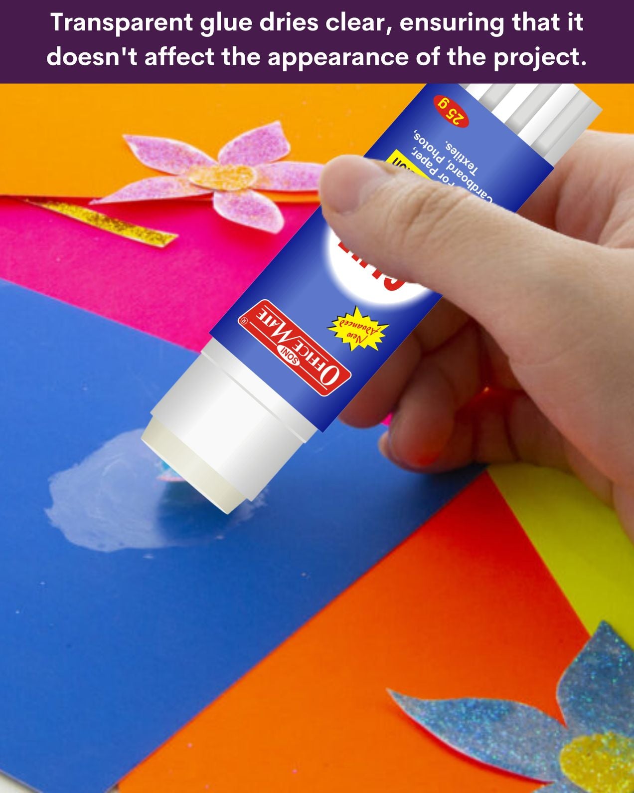 Glue Stick - 25gm, Superior Adhesion, Quick-Drying for School, Office, Crafts, and Home Projects