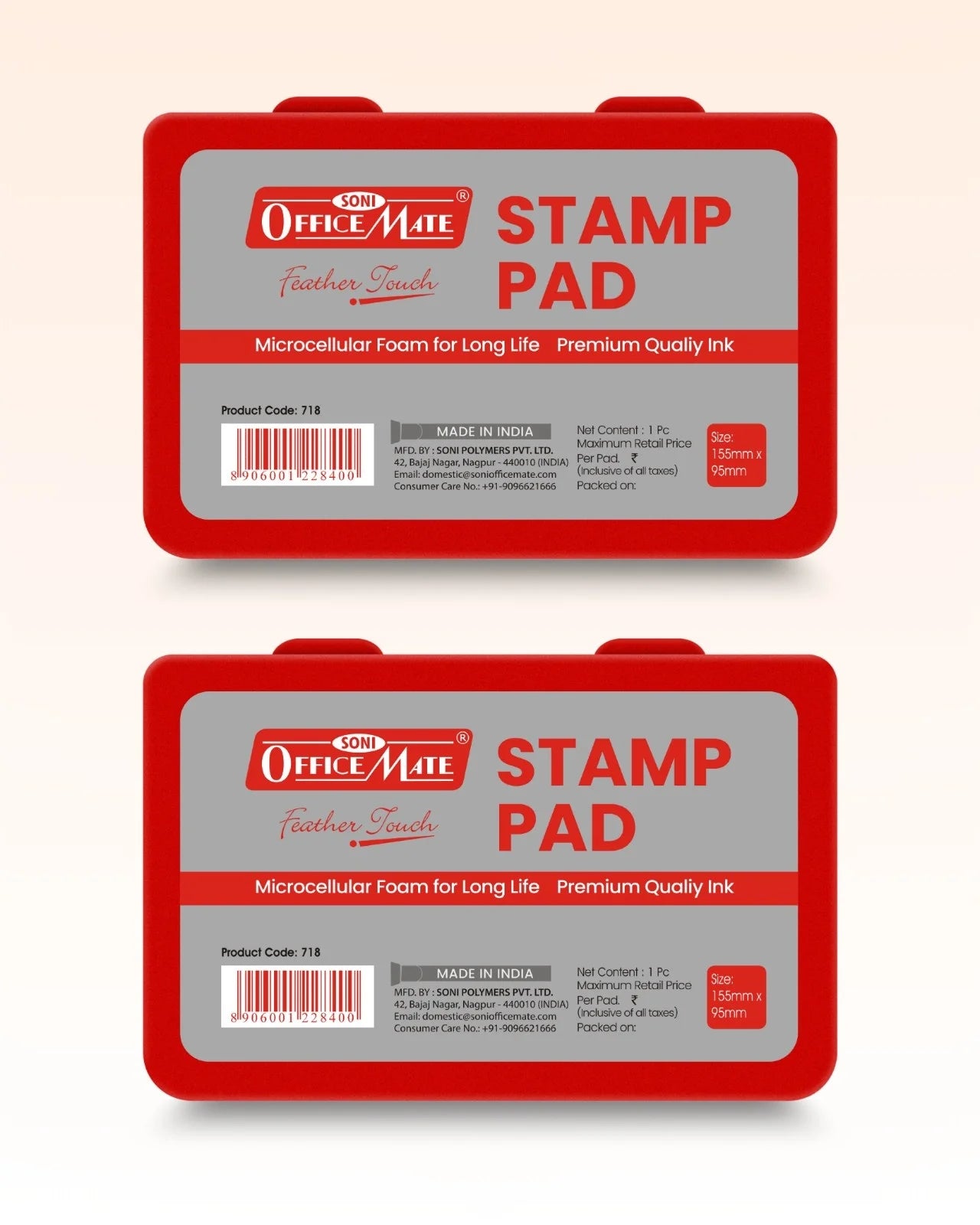 Stamp Pad – Red, Long-Lasting Impressions, Quick-Drying Ink for Any Project