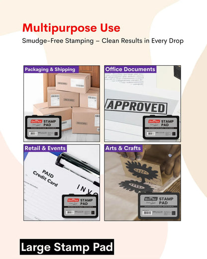Stamp Pad – Black, Long-Lasting Impressions, Quick-Drying Ink for Any Project