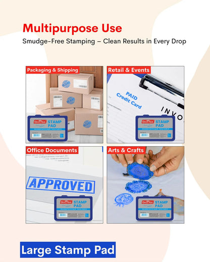 Stamp Pad – Blue, Long-Lasting Impressions, Quick-Drying Ink for Any Project