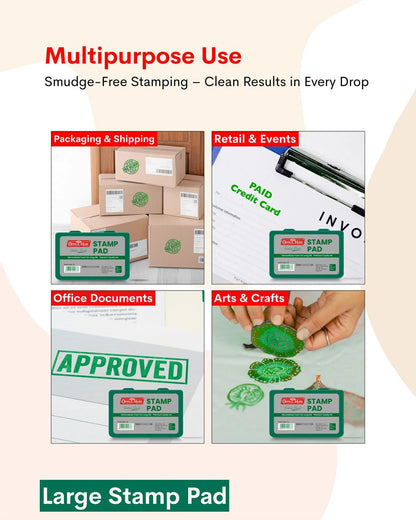 Stamp Pad – Green, Long-Lasting Impressions, Quick-Drying Ink for Any Project