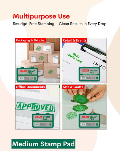 Stamp Pad – Green, Long-Lasting Impressions, Quick-Drying Ink for Any Project