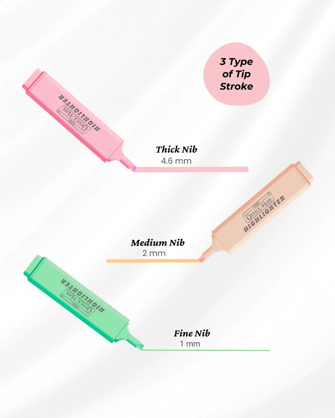 Pastel Highlighters, Smudge Proof Pastel Ink, Smooth Flow, 3x Longer Lasting