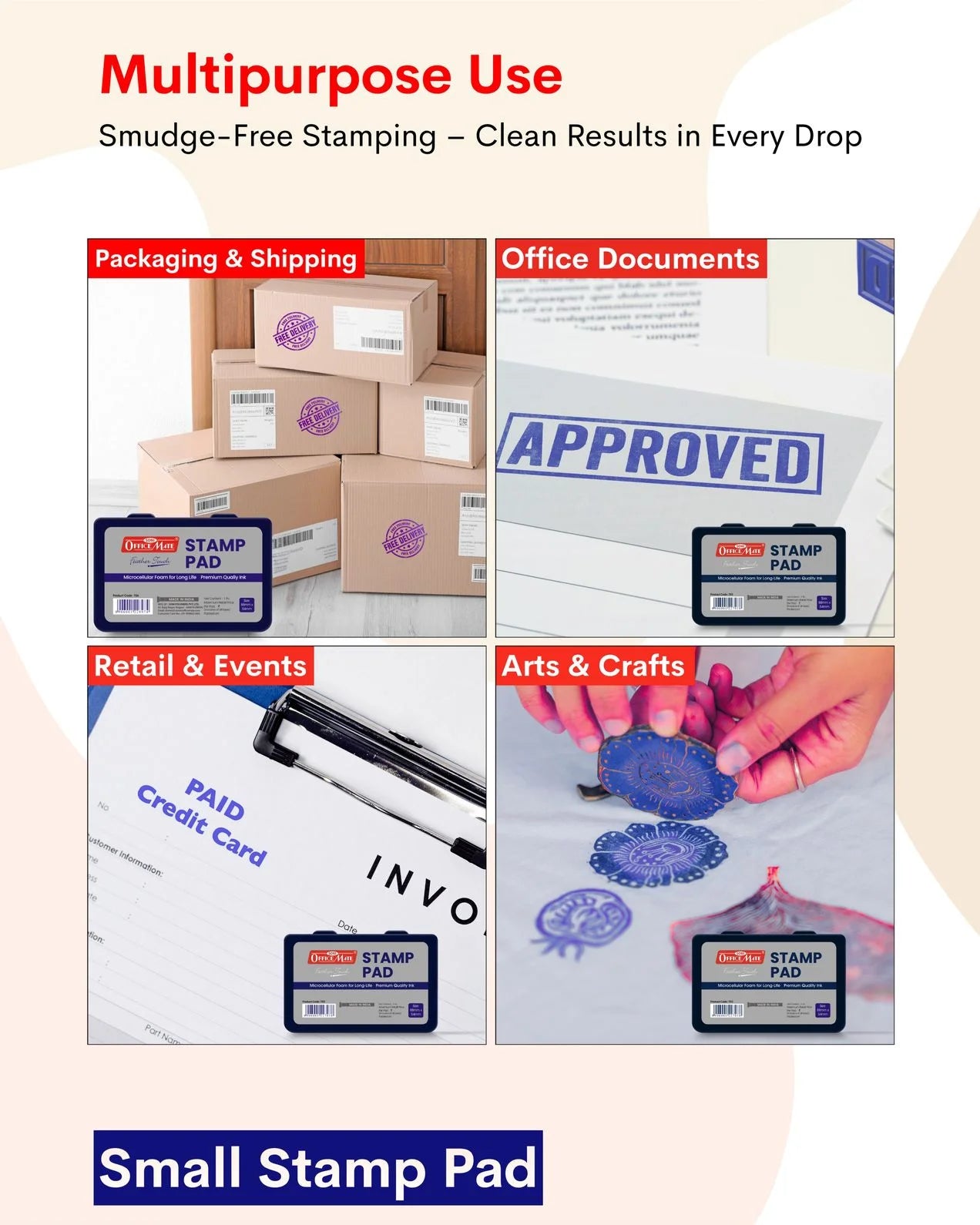 Stamp Pad - Violet, Long-Lasting Impressions, Quick-Drying Ink for Any Project