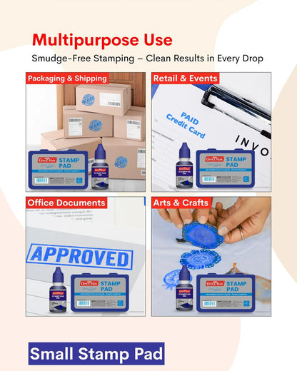 Stamp Pad Combo (4 Stamp Pads + 4 Inks), Long-Lasting Impressions, Quick-Drying Ink for Any Project