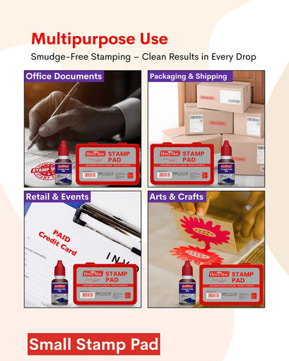 Stamp Pad Combo (4 Stamp Pads + 4 Inks), Long-Lasting Impressions, Quick-Drying Ink for Any Project