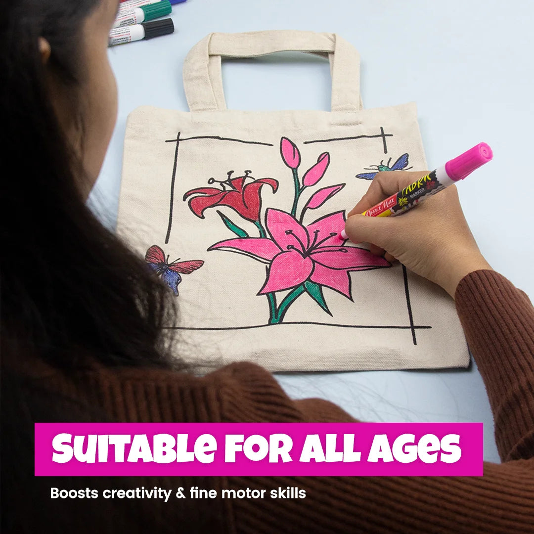 DIY Tote Bag Kit, DIY Art & Craft Kit for Kids, Students & Adults, Safe, Washable & Fun for Home, School, or Gifting