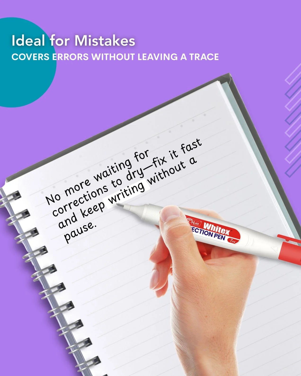 Correction Pen (7ml) – Pack of 10, Instant Drying, Precise Application