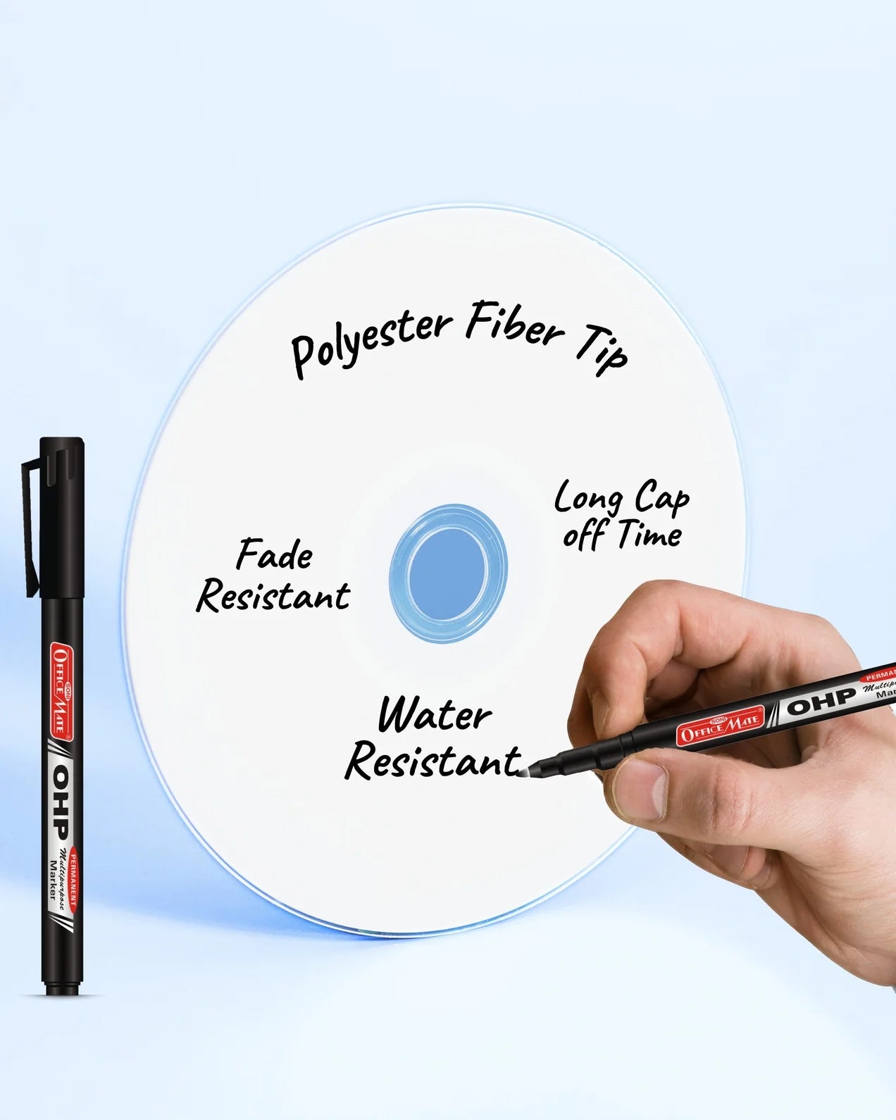 Permanent CD/DVD/OHP Markers (10pcs) – Quick Drying, Water Resistant