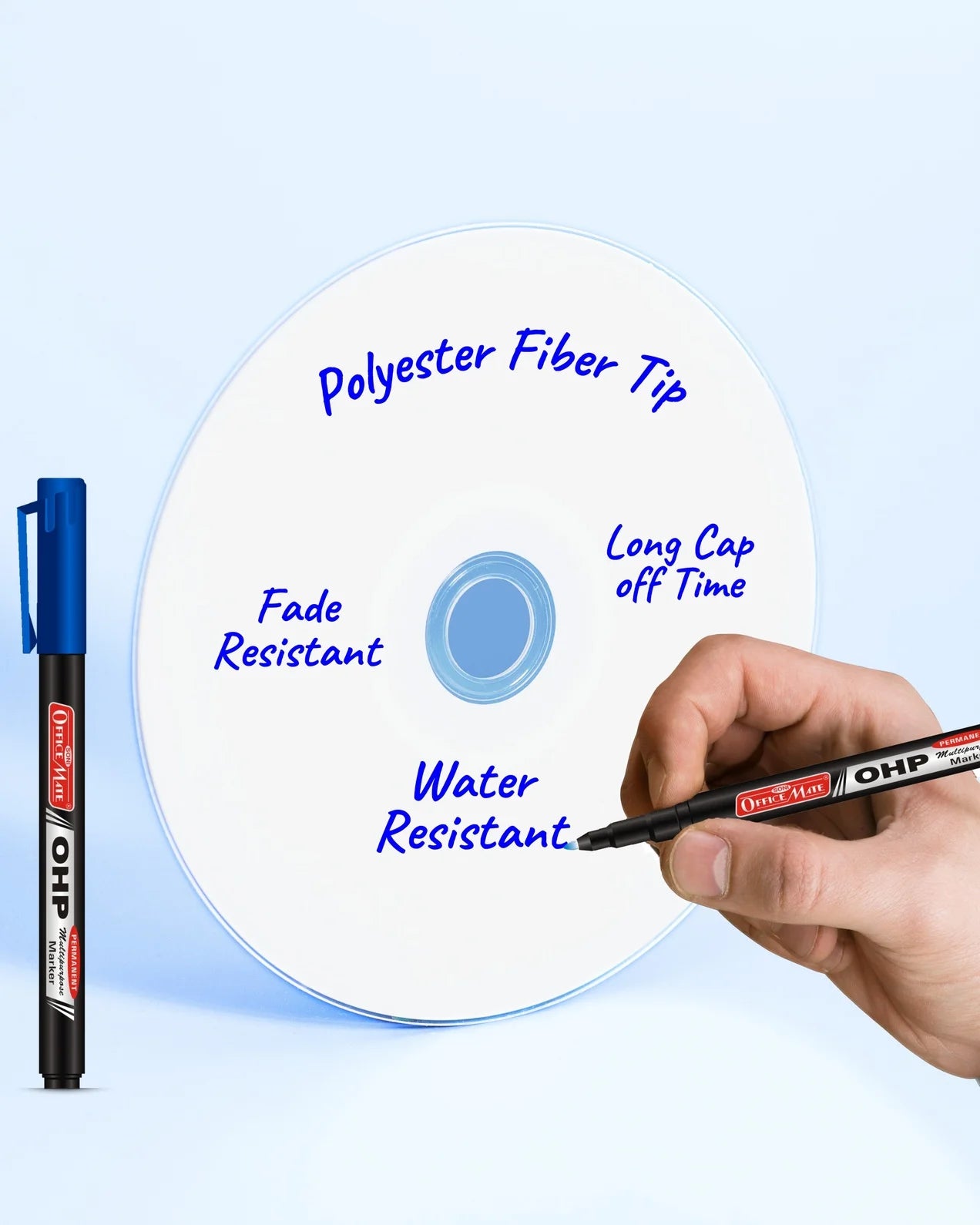 Permanent CD/DVD/OHP Markers (10pcs) – Quick Drying, Water Resistant