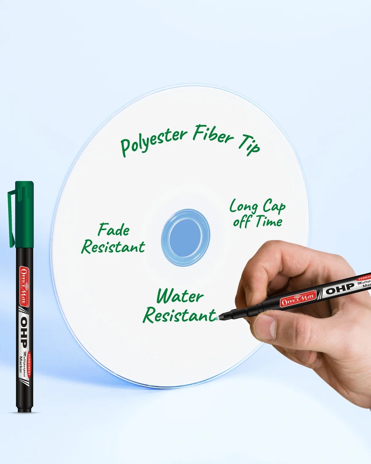 Permanent CD/DVD/OHP Markers (10pcs) – Quick Drying, Water Resistant
