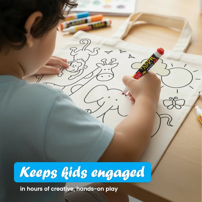 DIY Tote Bag Kit, DIY Art & Craft Kit for Kids, Students & Adults, Safe, Washable & Fun for Home, School, or Gifting