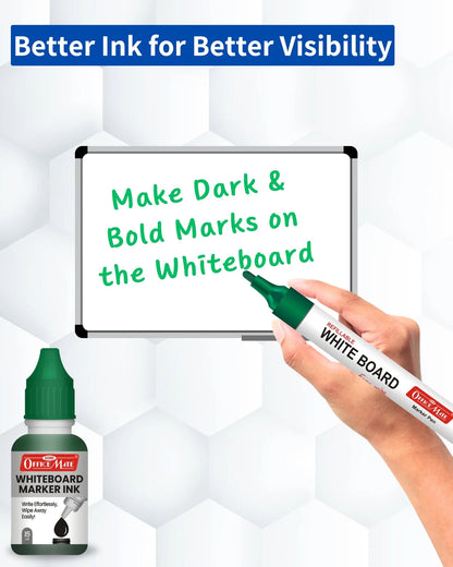 Whiteboard Combo (4 Whiteboard Markers + 4 Marker Inks) Vibrant Colours, Eco-friendly, Easy Wipe