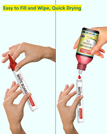 Whiteboard Marker (10 pcs), Vibrant Colours, Eco-friendly, Easy Wipe