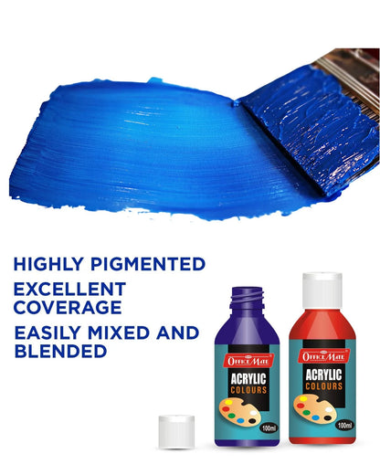 Acrylic Paint Colors (100ml) – Pack of 6, Vibrant Colours, Fast Drying