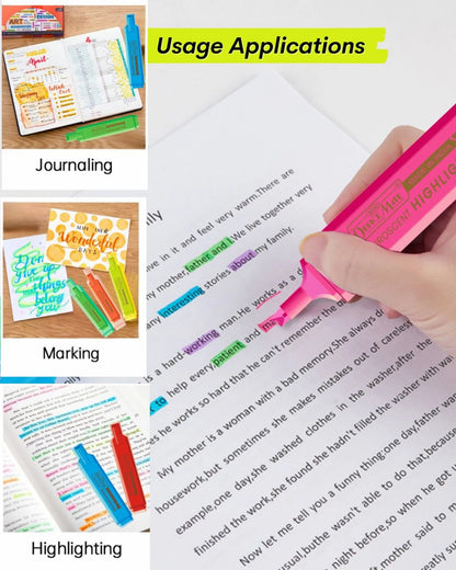 Fluorescent Highlighters – Vibrant Colors, Smooth Flow, 3x Longer Lasting