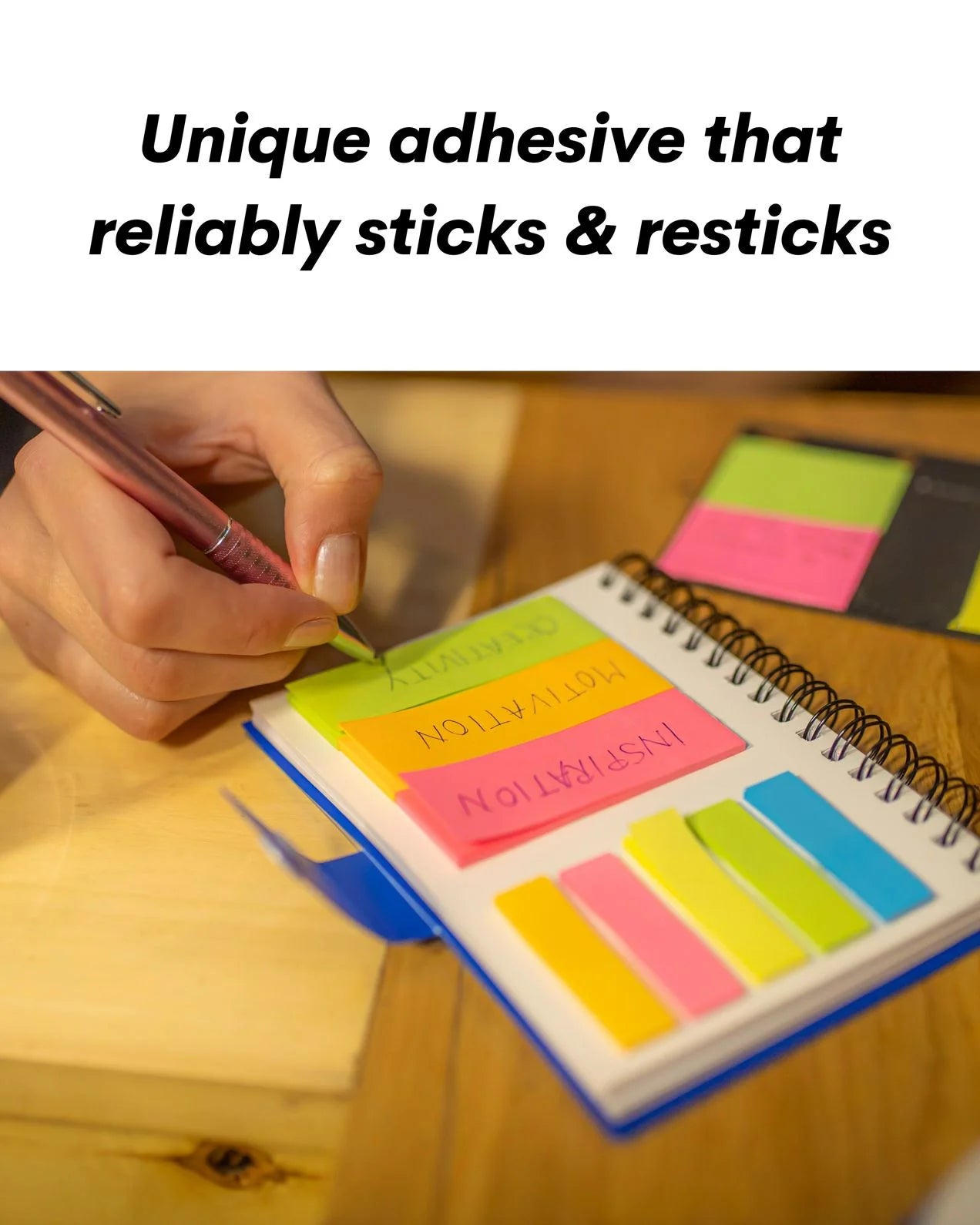 Fluorescent Sticky Note Pads – 100 Sheets (25mm x 76mm x 3), Bookmarks, Text Highlighter