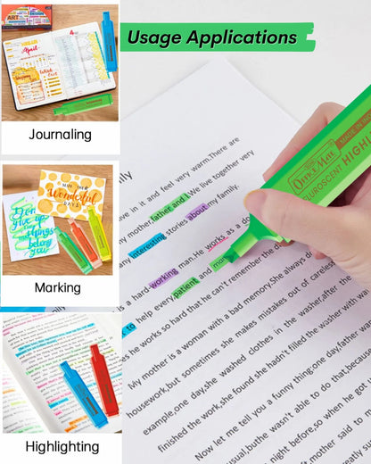 Fluorescent Highlighters (10pcs) – Vibrant Colors, Smooth Flow, 3x Longer Lasting