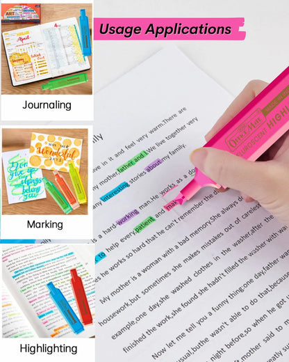 Fluorescent Highlighters (10pcs) – Vibrant Colors, Smooth Flow, 3x Longer Lasting