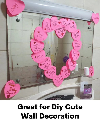 Multi-Shape Fluorescent Sticky Notes – 100 Sheets, Bright and Colourful Designs, Effective Note-Taking & Organizing