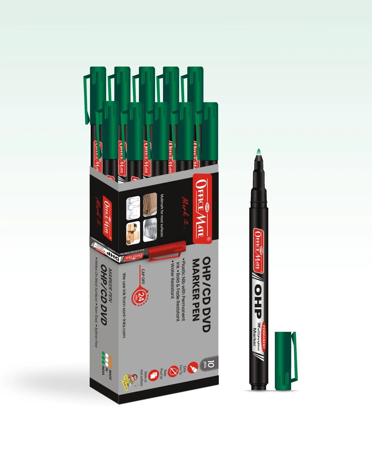 Permanent CD/DVD/OHP Markers (10pcs) – Quick Drying, Water Resistant