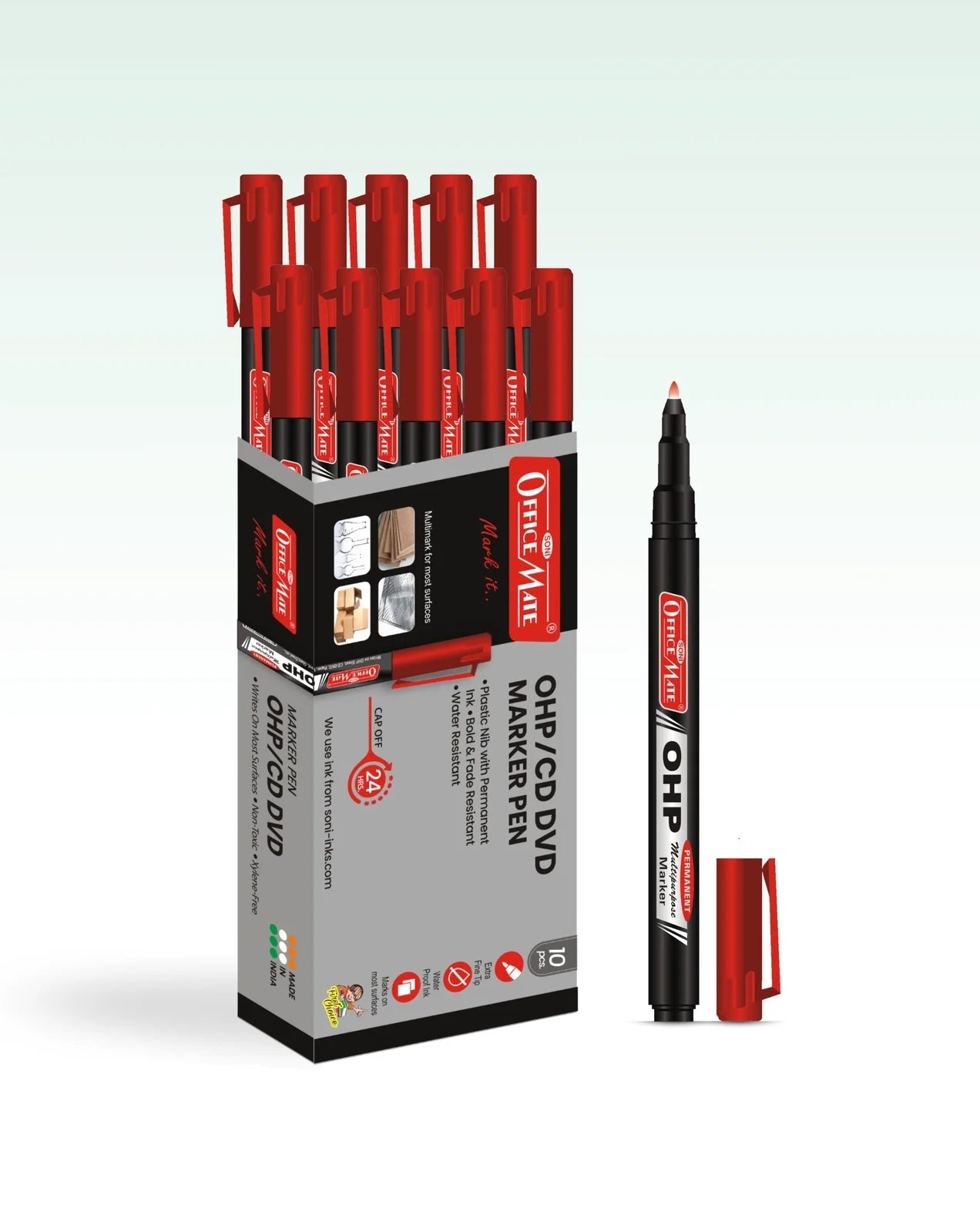 Permanent CD/DVD/OHP Markers (10pcs) – Quick Drying, Water Resistant