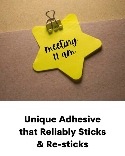 Multi-Shape Fluorescent Sticky Notes – 100 Sheets, Bright and Colourful Designs, Effective Note-Taking & Organizing