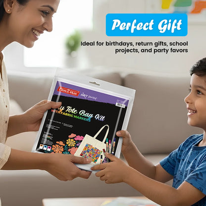 DIY Tote Bag Kit, DIY Art & Craft Kit for Kids, Students & Adults, Safe, Washable & Fun for Home, School, or Gifting
