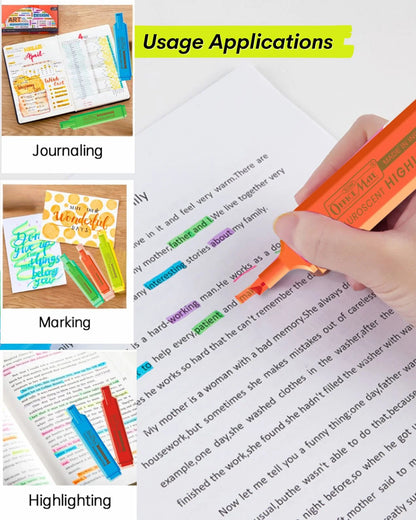 Fluorescent Highlighters (10pcs) – Vibrant Colors, Smooth Flow, 3x Longer Lasting