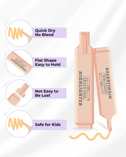 Pastel Highlighters, Smudge Proof Pastel Ink, Smooth Flow, 3x Longer Lasting