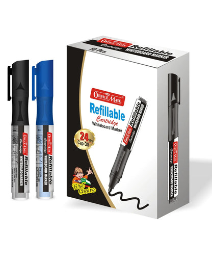 Whiteboard Marker with Refillable Cartridge (10pcs) Vibrant Colours, Eco-Friendly, Lasts Longer
