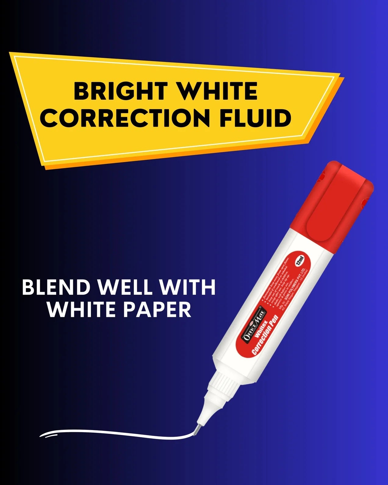 Correction Pen (12ml) – Pack of 2, Instant Drying, Precise Application