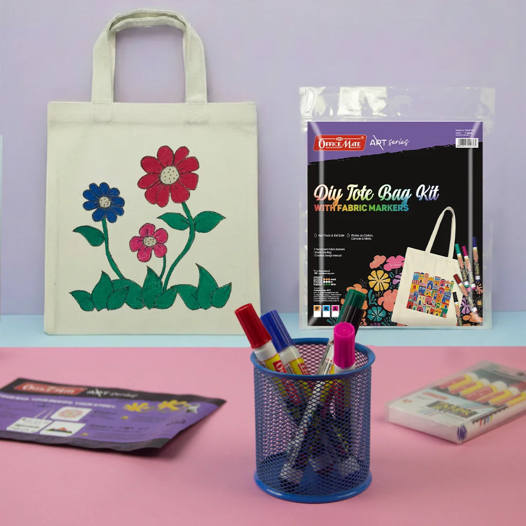 DIY Tote Bag Kit, DIY Art & Craft Kit for Kids, Students & Adults, Safe, Washable & Fun for Home, School, or Gifting