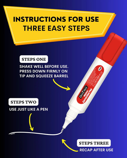 Correction Pen (12ml) – Pack of 2, Instant Drying, Precise Application