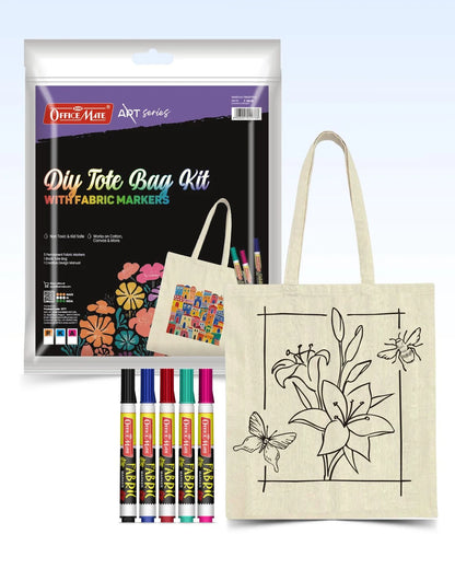 DIY Tote Bag Kit, DIY Art & Craft Kit for Kids, Students & Adults, Safe, Washable & Fun for Home, School, or Gifting