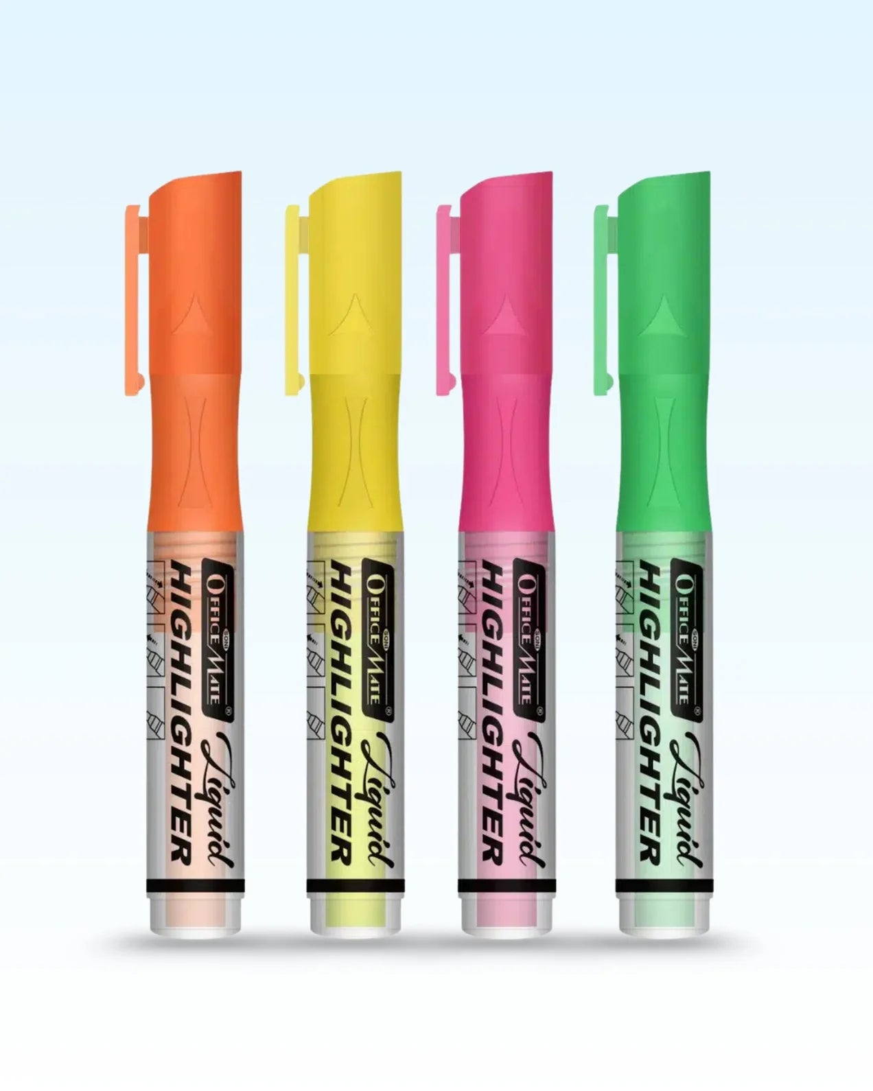 Fluorescent Liquid Highlighter Markers (4pcs) – Vibrant Colours, Smooth Flow, 3x Longer Lasting