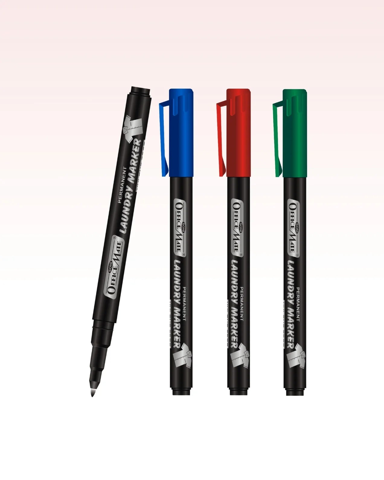 Fine Tip Laundry Markers Pen (Pack of 4) – Permanent Ink, Non-Toxic, Fade-Resistant