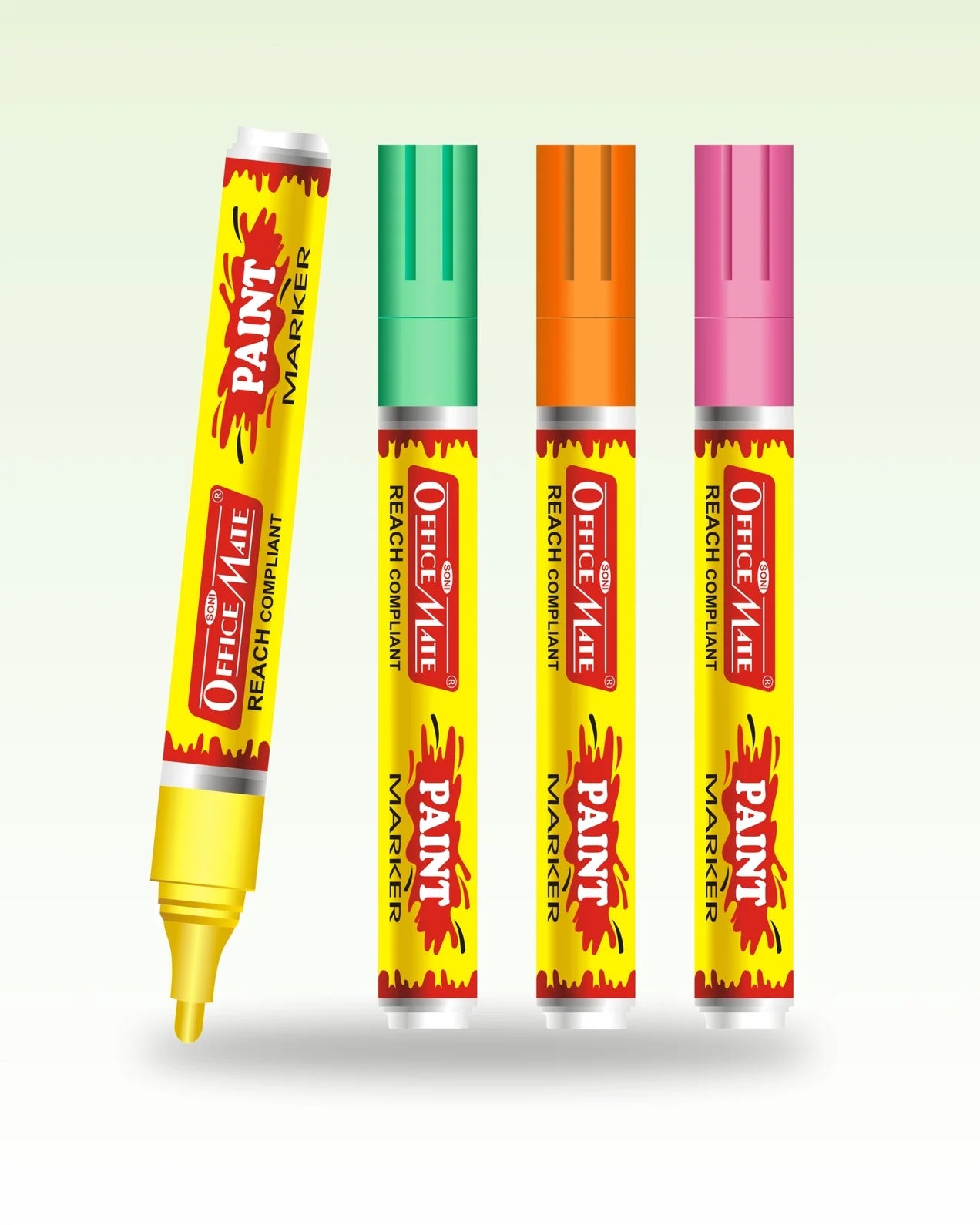 Paint Marker Fluorescent Colors (4pcs), Water-Resistant, Non-Toxic Ink for DIY, Artwork & Crafting