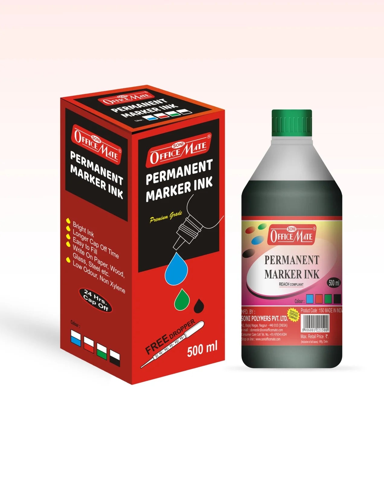 Permanent Marker Refill Ink - 500ml (1pcs) Quick-Drying, Vibrant Colors